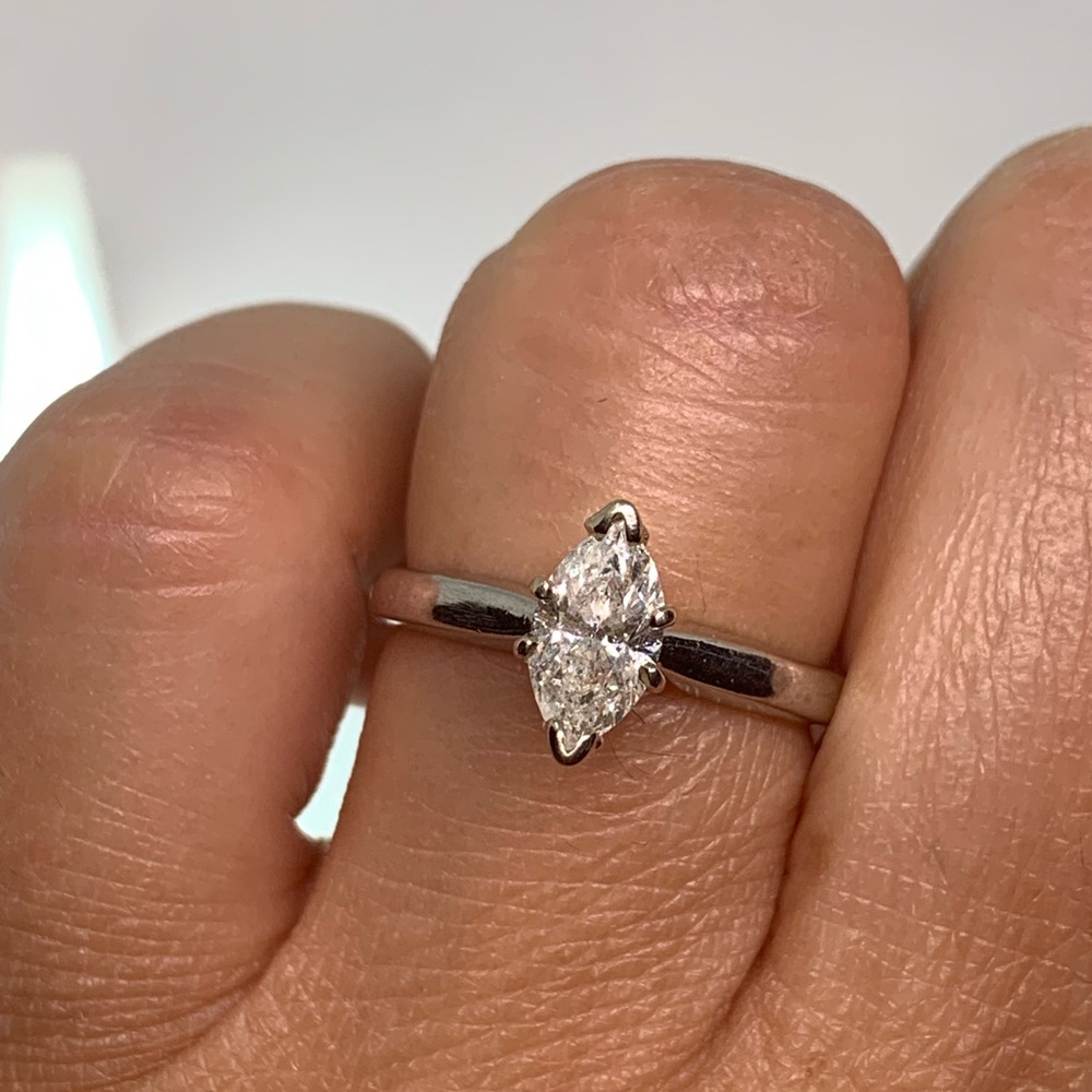Platinum diamond solitaire engagement wedding ring band